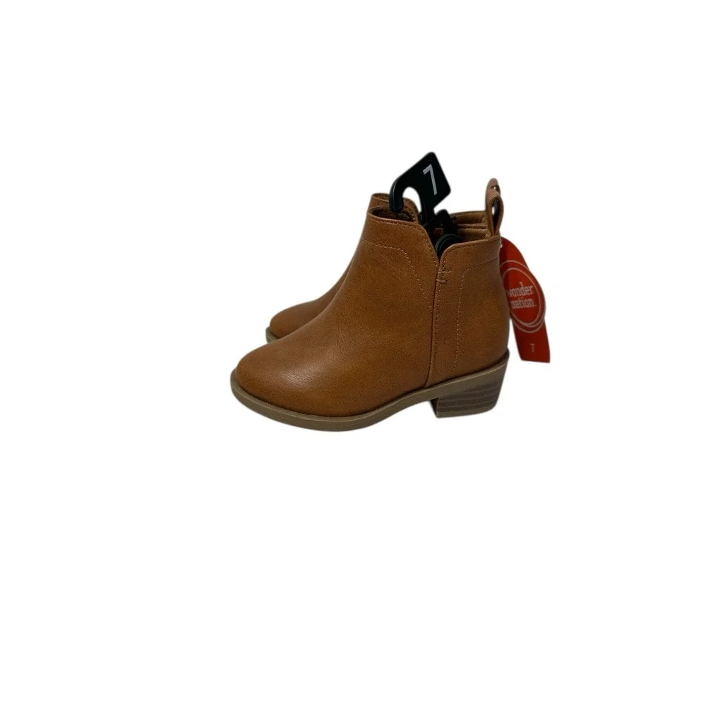 wonder nation‎ toddler girls ankle boots brown zips up the side size 7
